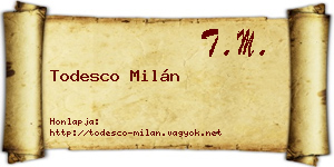 Todesco Milán névjegykártya